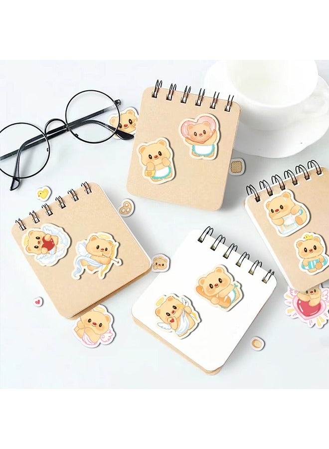 8.PCS INS Style Butter Bear Stickers  Waterproof Diary Stickers, Sticky Card Stickers, DIY Decorative Stickers, Ins Stickers, Beautify Phone Cases, Computers, Drinking Glasses, Manuals, Notebooks  - Image 3