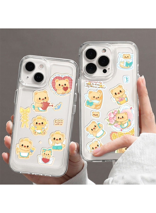 8.PCS INS Style Butter Bear Stickers  Waterproof Diary Stickers, Sticky Card Stickers, DIY Decorative Stickers, Ins Stickers, Beautify Phone Cases, Computers, Drinking Glasses, Manuals, Notebooks  - Image 5