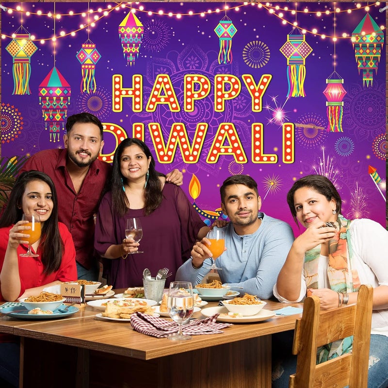 ARS Happy Diwali Backdrop for Home Diwali Banner Backdrop Festival of Lights Banner Deepavali Decorations Diwali Photo Booth Props Diwali Decorations - Image 4