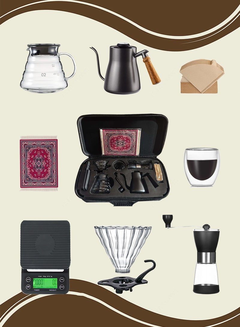 ايكي ايك طقم V60 طقم 8 قطع للتقطير القهوة مع حقيبة الأدوات - Image 1