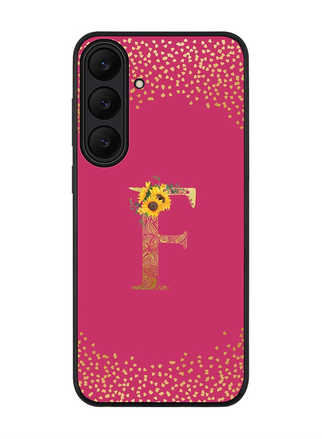Stylizedd For Samsung Galaxy S25 FE Case,Slim fit Camera Protection, Shockproof Thin Phone cover  - Custom Floral Monogram - F ( Deep Pink )