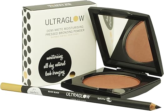 Ultra Glow DemiMatte Powder with Liner For Eyes BlackBlack