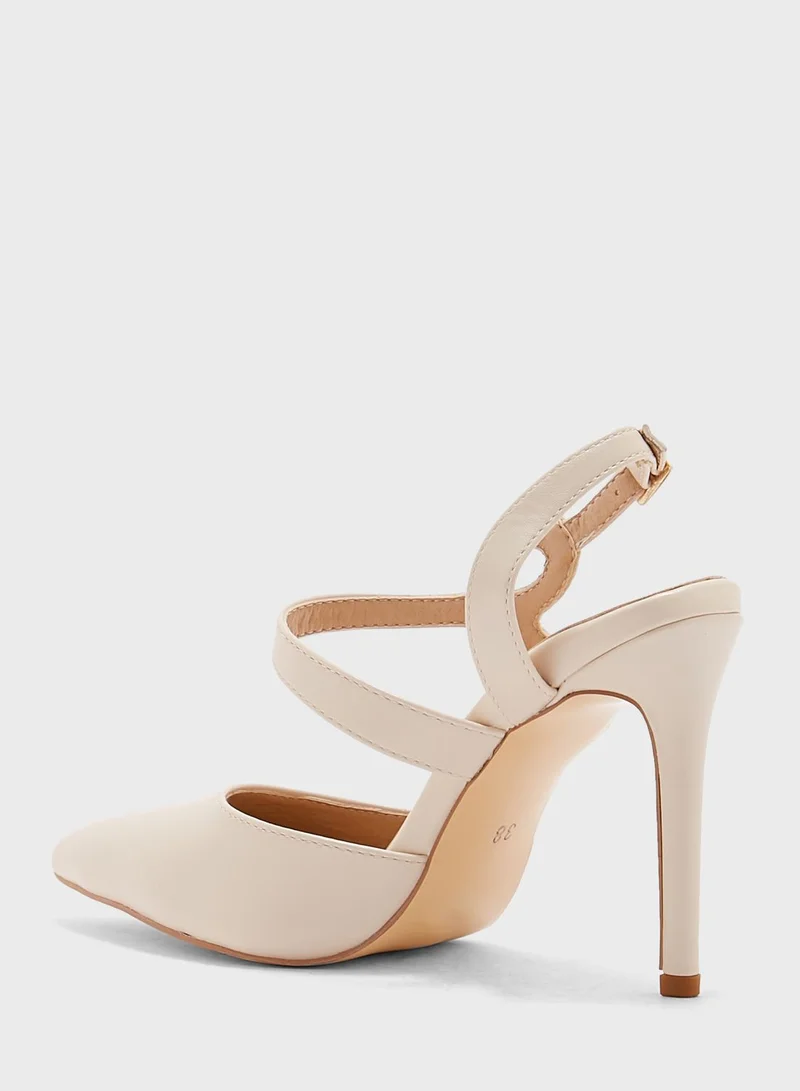 Khizana Asymmetric Loop Detail Strap Pump
