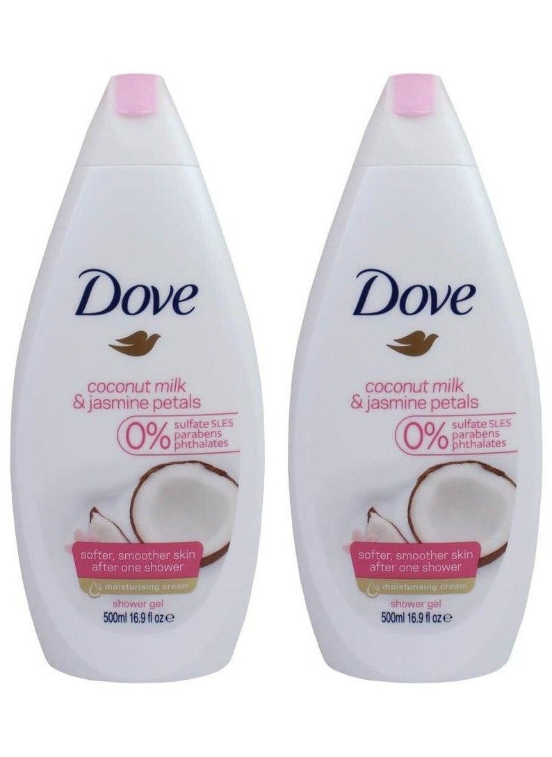 Dove Shower Gel Purely Pampering Coconut Milk & Jasmine Petals 500ml x 2pcs  - Image 1