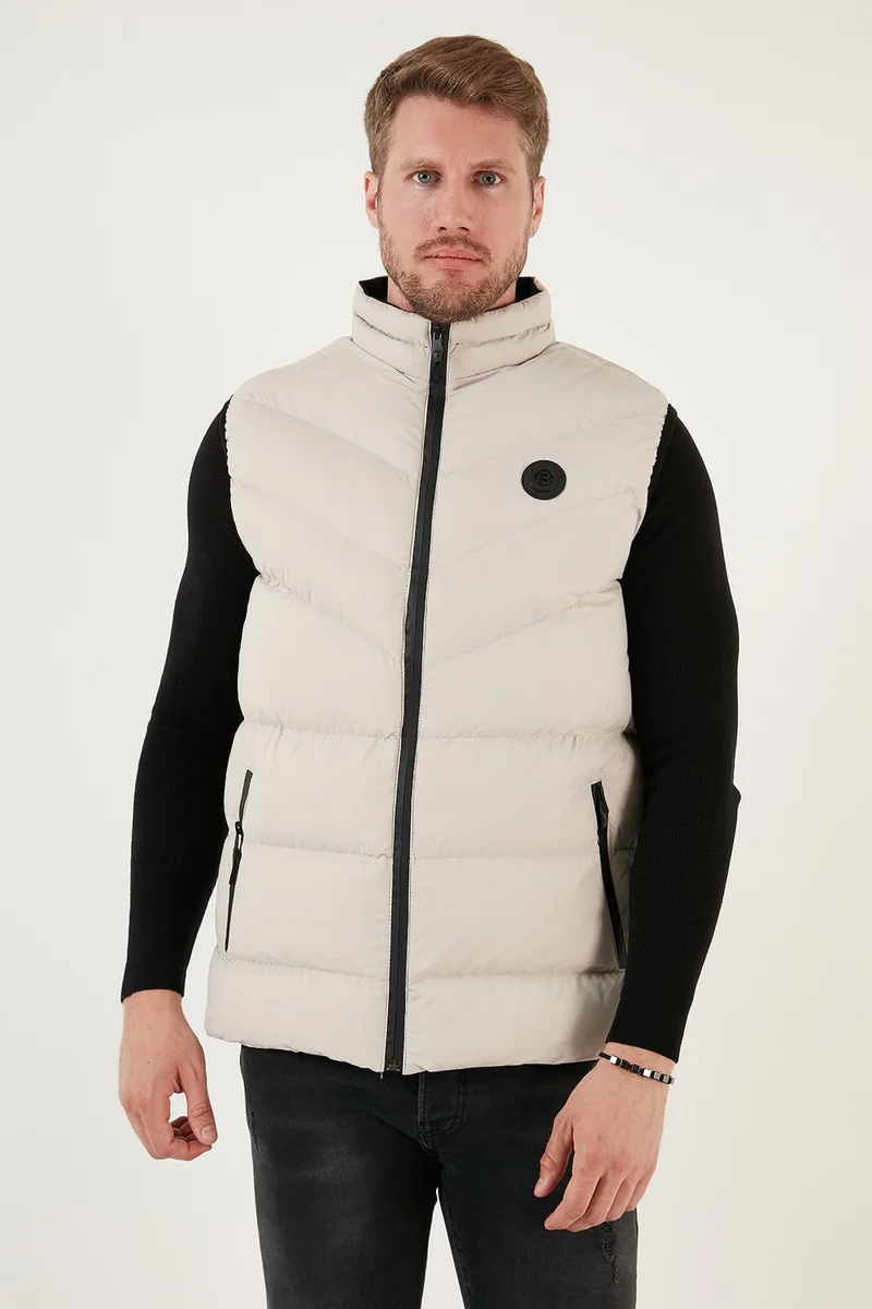Buratti Slim Fit Water and Wind Resistant Stand Collar Inflatable Vest Men's Vest 649008