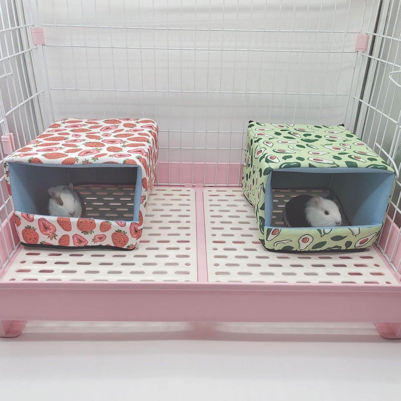 Hamster Warm Bed Winter Cave House for Small Animals Cage Accessories Print for - Strawberry - Image 2
