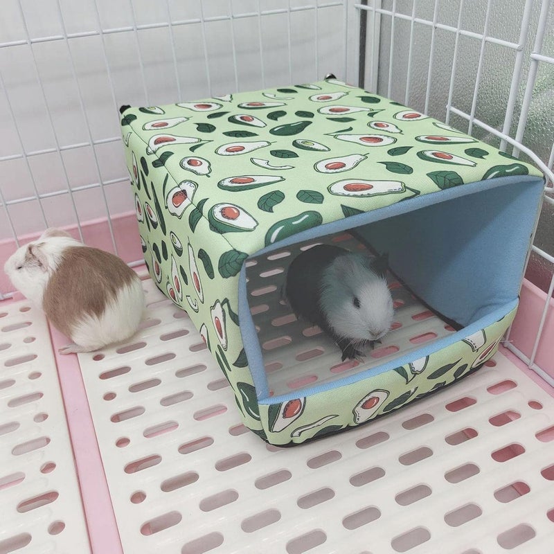 Hamster Warm Bed Winter Cave House for Small Animals Cage Accessories Print for - Strawberry - Image 3
