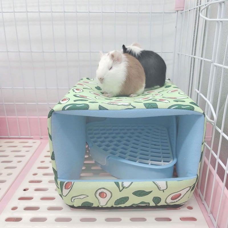 Hamster Warm Bed Winter Cave House for Small Animals Cage Accessories Print for - Strawberry - Image 5