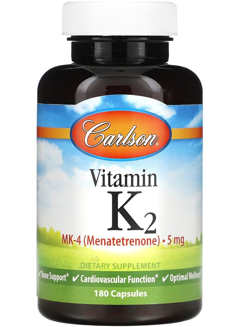 فيتامين K2، MK-4 (ميناتيترينون)، 5 ملغ، 180 كبسولة