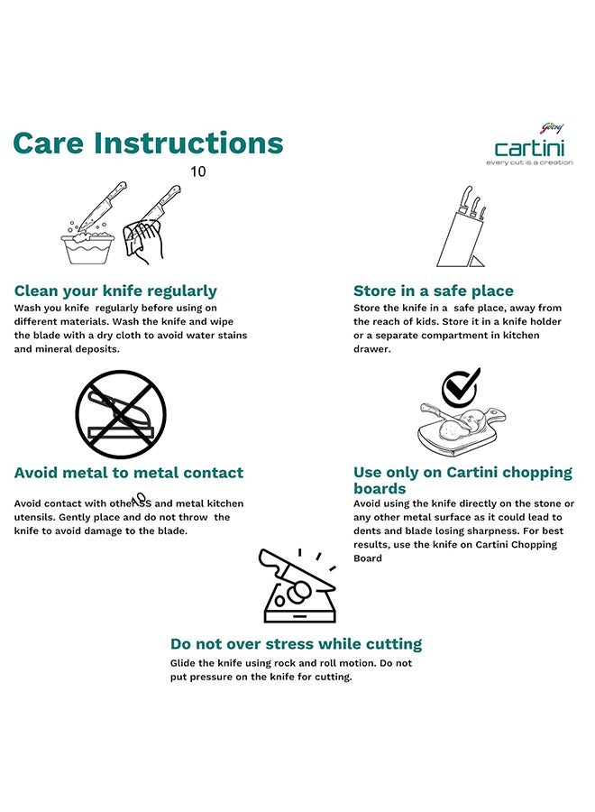 جودريج كارتيني سكين الشيف الكلاسيكي جودريج كارتيني، من الفولاذ المقاوم للصدأ عالي التحمل لتقطيع وتقطيع اللحوم 25.4 سم - أبيض - Image 5