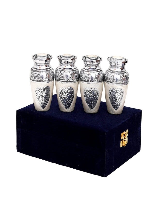 HLC Lovely Silver Heart Cremation Urn Set of 4 - Keepsake Urn for Human Ashes with Velvet Box & 4 Velvet Bags - Mini Keepsake Urn - 3.5 cu.in - Image 5