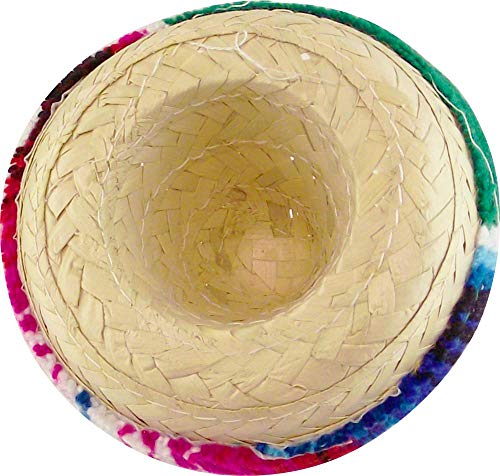 More Fiesta Mini Mexican Sombrero Zapata hat - 4 inches wide Small decorated straw hats, 12-pack - Image 4