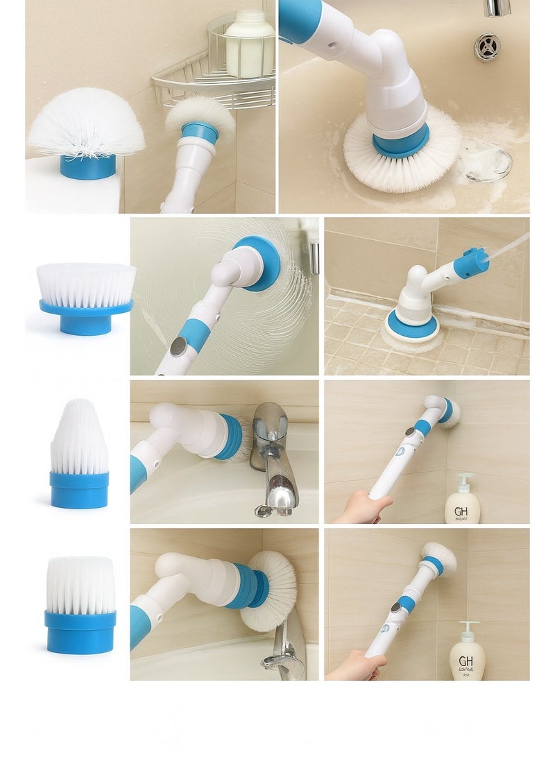 Hurricane Spin Scrubber – Cordless Rechargeable Power Cleaning Brush with 3 Interchangeable Heads, 44" Extendable Handle, 300 RPM, for Bathroom, Tiles, Floors & Kitchen Cleaning - Image 1