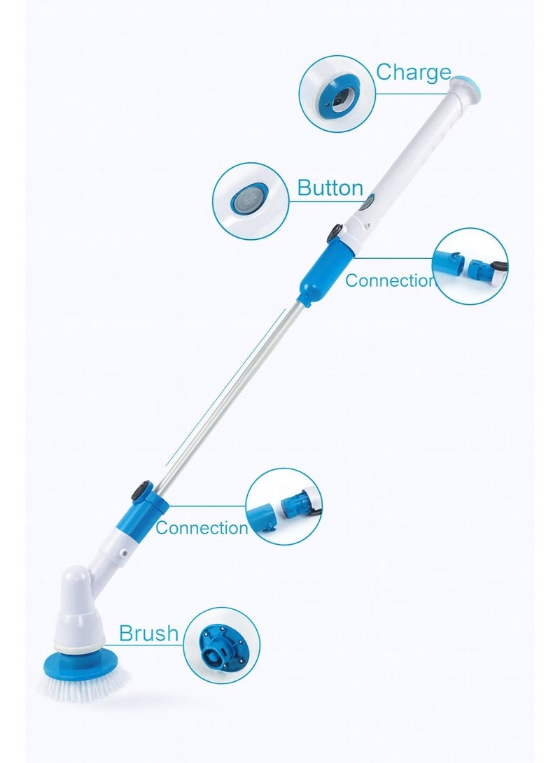 Hurricane Spin Scrubber – Cordless Rechargeable Power Cleaning Brush with 3 Interchangeable Heads, 44" Extendable Handle, 300 RPM, for Bathroom, Tiles, Floors & Kitchen Cleaning - Image 3