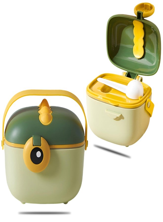 Bembika Milk Powder Storage Container with Scoop and Leveller First Feed Box for Kids Travel Friendly Multi - Functional Meal Box - Green (400 ML) - Image 1