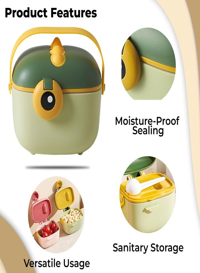 Bembika Milk Powder Storage Container with Scoop and Leveller First Feed Box for Kids Travel Friendly Multi - Functional Meal Box - Green (400 ML) - Image 4