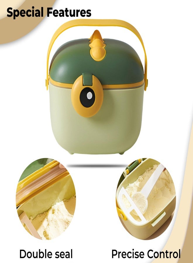 Bembika Milk Powder Storage Container with Scoop and Leveller First Feed Box for Kids Travel Friendly Multi - Functional Meal Box - Green (400 ML) - Image 5