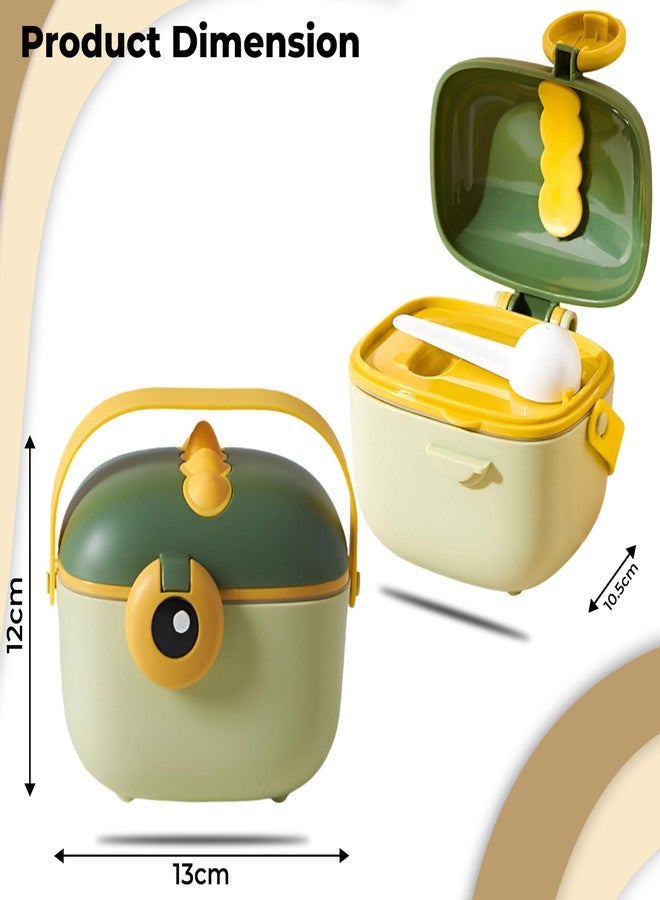 Bembika Milk Powder Storage Container with Scoop and Leveller First Feed Box for Kids Travel Friendly Multi - Functional Meal Box - Green (400 ML) - Image 3