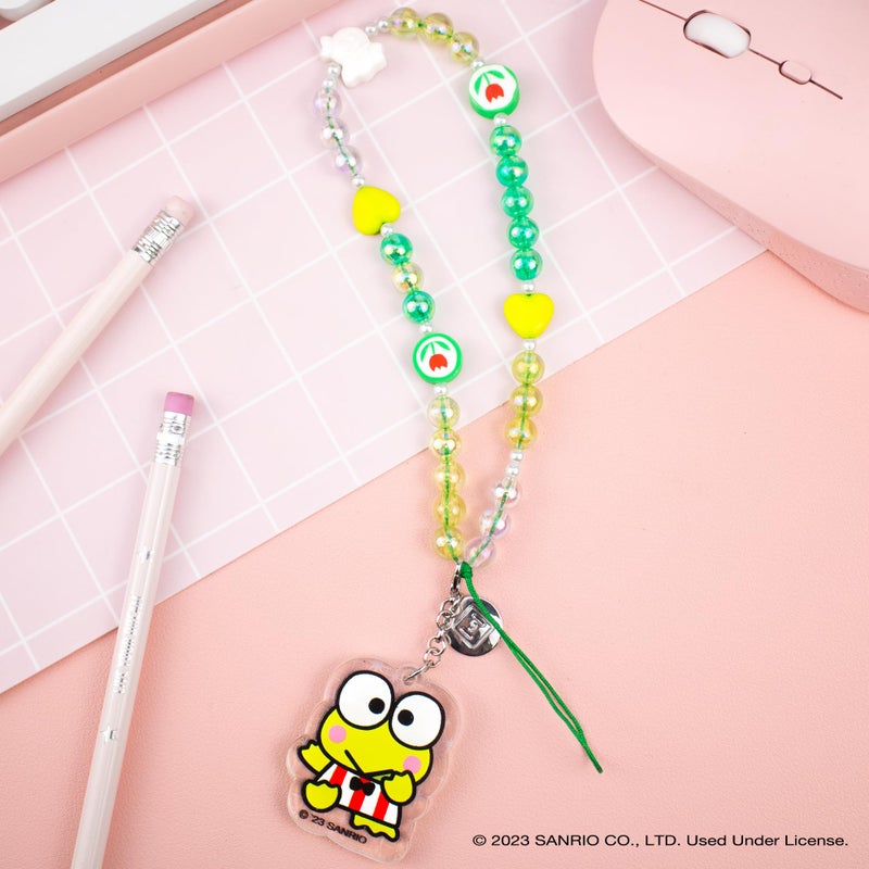 iFace Hello Kitty and Friends Beaded Wristlet Universal Phone Charm Strap - Cute Wrist Chain Lanyard Aesthetic Decor Strap for Cell Phone Camera Keys AirPods Keychains â€“ Keroppi - Image 3