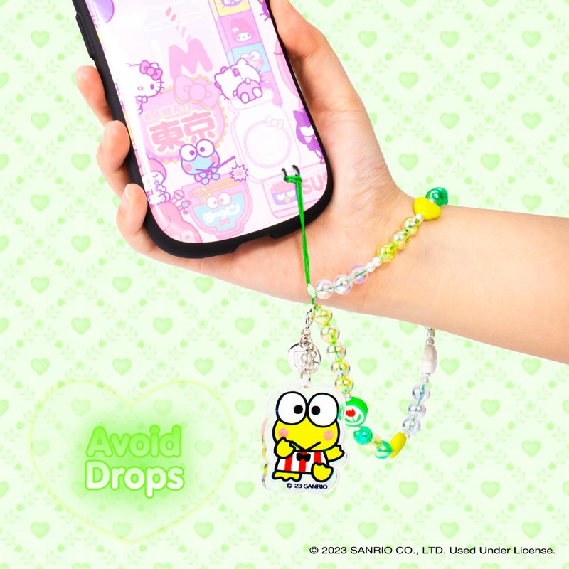 iFace Hello Kitty and Friends Beaded Wristlet Universal Phone Charm Strap - Cute Wrist Chain Lanyard Aesthetic Decor Strap for Cell Phone Camera Keys AirPods Keychains â€“ Keroppi - Image 4