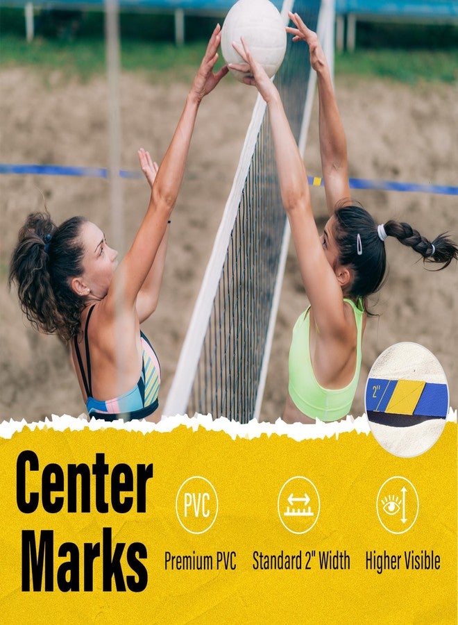 DDVLG Beach Volleyball Lines for Sand or Grass, 2inch Sand Volleyball Boundary Lines for Beach Court 26.3'x52.6' [Doubles 2V2], Highly Visible, All-Weather, with Metal Anchors & Sand Bags - Blue - Image 5