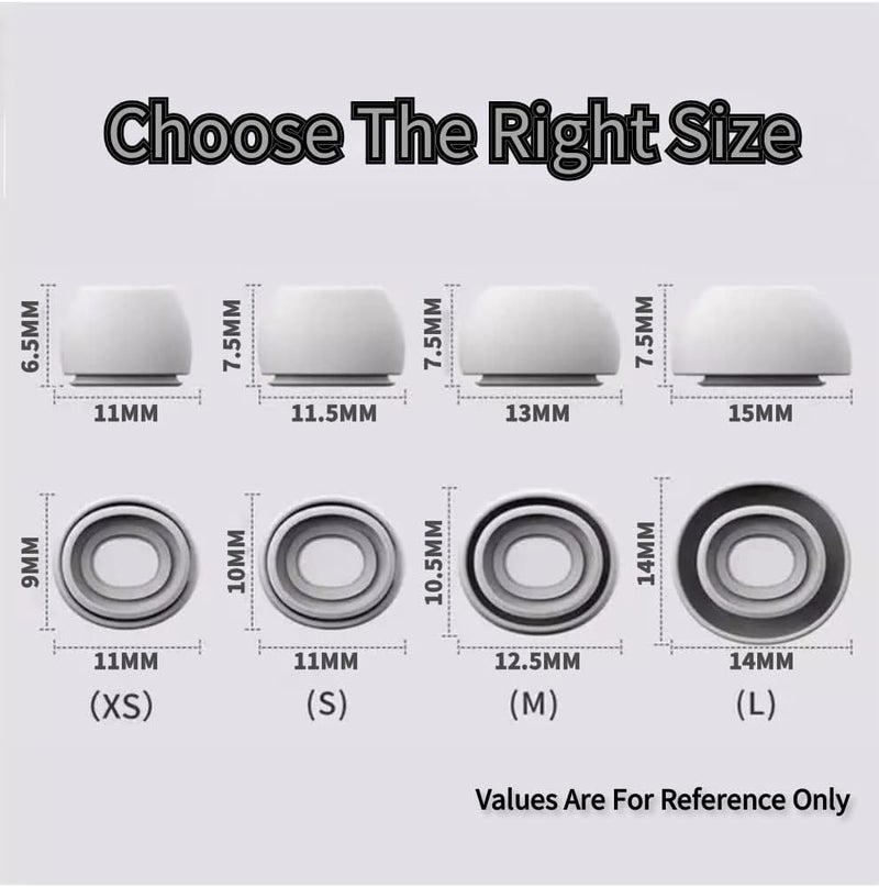 Acediar Replacement Ear Tips Compatible with AirPods Pro1/2 [4 Pairs], Silicon Earbuds Tips with Noise Reduction Hole, Fit in The Charging Case (Sizes XS/S/M/L, White) - Image 2