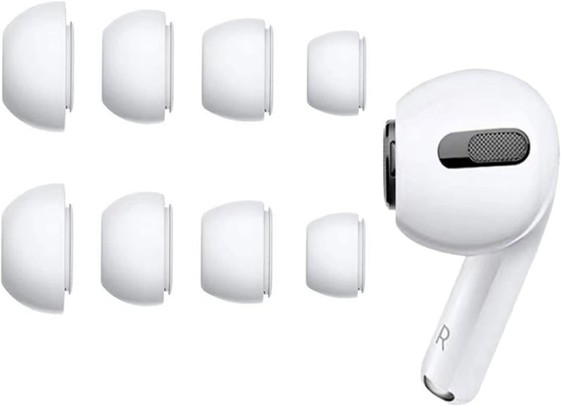 Acediar Replacement Ear Tips Compatible with AirPods Pro1/2 [4 Pairs], Silicon Earbuds Tips with Noise Reduction Hole, Fit in The Charging Case (Sizes XS/S/M/L, White) - Image 1