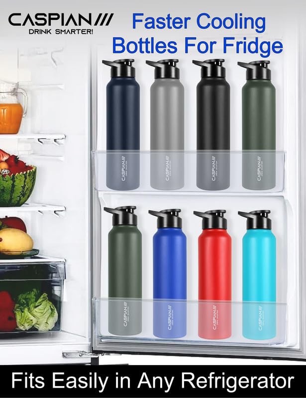 CASPIAN /// HIke ISI Certified Stainless Steel Water Bottle 1 ltr.(Military Green, 1 Litre, Set of 2)|Leak Proof Sipper for Fridge Home Office Travel School Kids Boys Girls Adults Sports Gym|BPA Free - Image 4