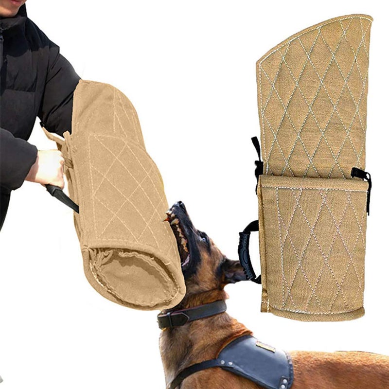 Morezi Dog Bite Sleeve Training Large Dogs, Fits Pitbull German Shepherd, K9, IPO, Best for Young Dogs Puppy Playing Biting Tugging Toy Interactive Play - Yellow - Image 2