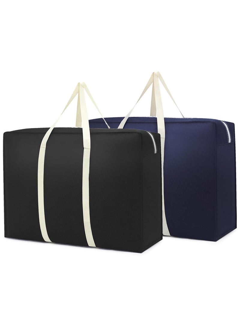 2pcs Extra Large Moving Bags Heavy Duty Moving Bags for Clothes Storage Bags, Large Storage Totes for Clothes, Packing Bags for Moving Boxes with Handles, Camping Moving Supplies, 26.7 x 19.7 x 9.8" - Image 1