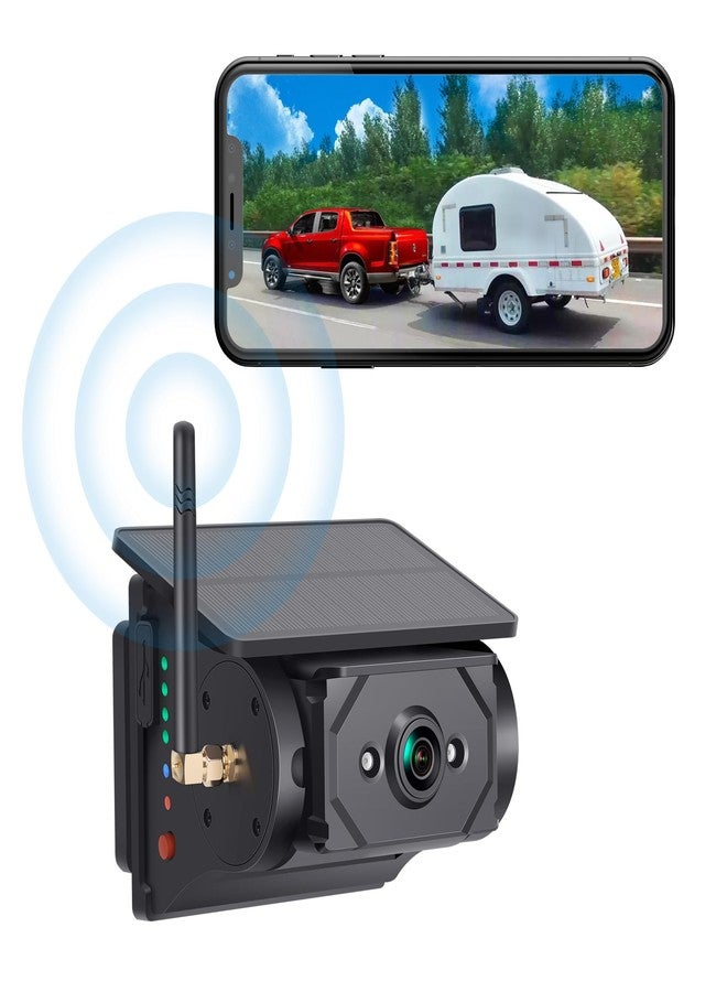 YIMU Wireless Backup Camera Solar Magnetic:WiFi Cordless Scratch Easy of use on Trailer Truck No Drilling Rechargeable Reverse Camera Night Vision Connect Phone WF102 - Image 1