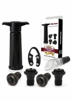 Y&D 7 Pcs Set Vacuum Stopper Silicone, Black pump Cap Champagne Stopper, Fresh-keeping lids For Sparkling Water  - Image 1