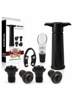 Y&D 7 Pcs Set Vacuum Stopper Silicone, Black pump Cap Champagne Stopper, Fresh-keeping lids For Sparkling Water  - Image 3
