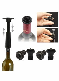 Y&D 7 Pcs Set Vacuum Stopper Silicone, Black pump Cap Champagne Stopper, Fresh-keeping lids For Sparkling Water  - Image 2
