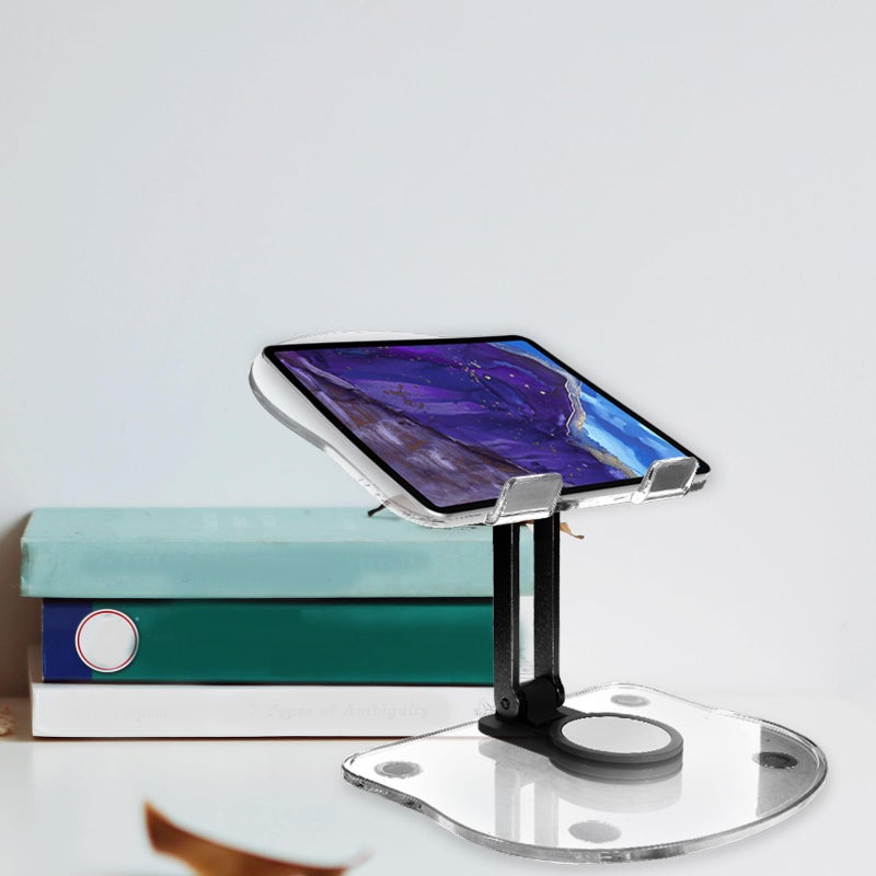 Rotatable Foldable Non Slip Acrylic Tablet Stand Holder for Desk Home Office Black - Image 4