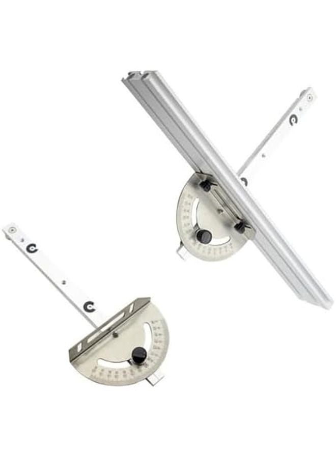 مقياس زاوية منشار طاولة النجارة مع مسطرة زاوية قابلة للتعديل، ودليل سكة من الألومنيوم، ووقف مسار داعم لقطع دقيق، أسود - Image 2