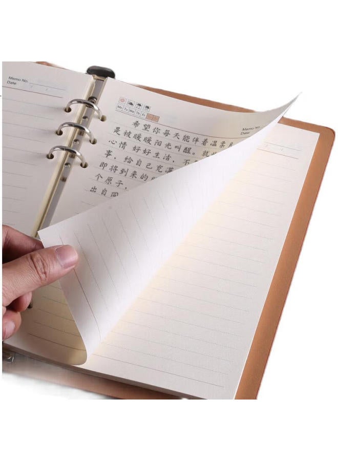 Shen Shi Shen B5 Business Loose-Leaf Notebook, Simple Detachable 9-Hole Refill, Student Office Journal Customizable, 95 Sheets Per Book, 14816 Black - Image 2