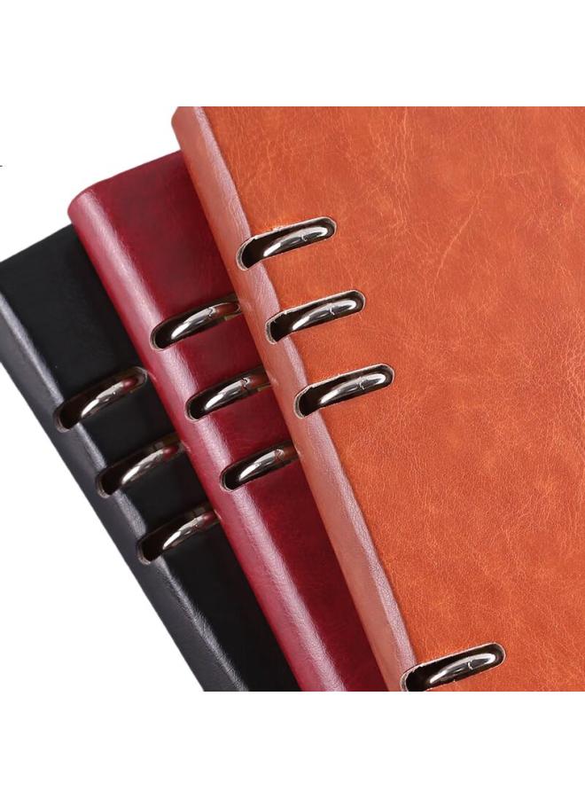 Shen Shi Shen B5 Business Loose-Leaf Notebook, Simple Detachable 9-Hole Refill, Student Office Journal Customizable, 95 Sheets Per Book, 14816 Black - Image 3