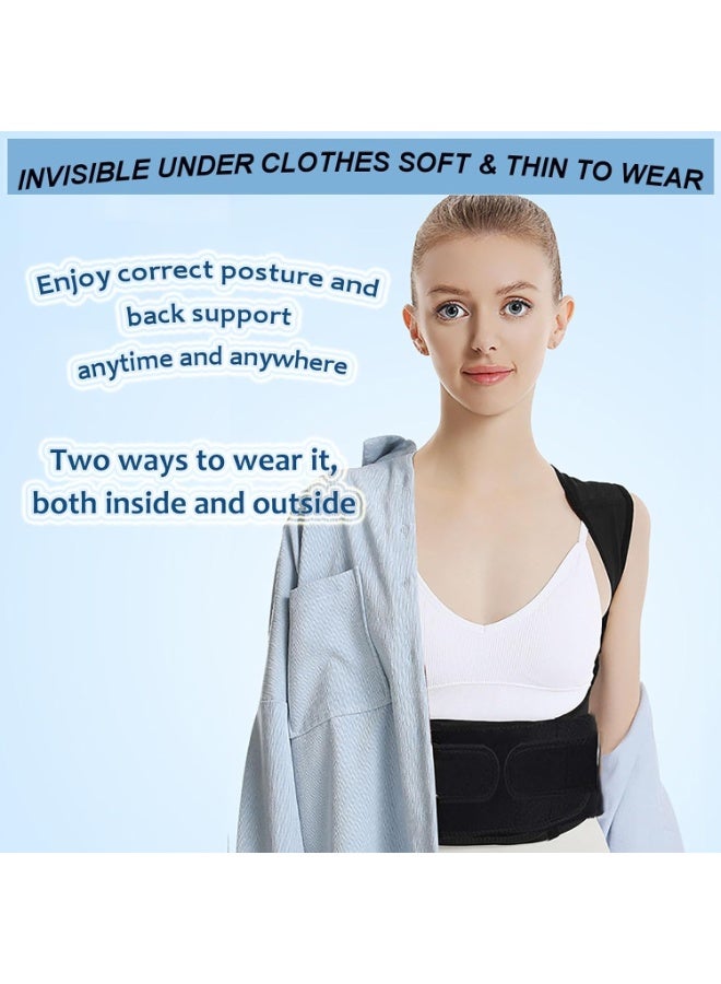 Back Brace Posture Corrector For Women Men, Upper Back Support Brace For Adults, Spine Back Straightener, Thoracic Back Brace, Adjustable Shoulder Back Support Straightener (black, XL) - Image 4