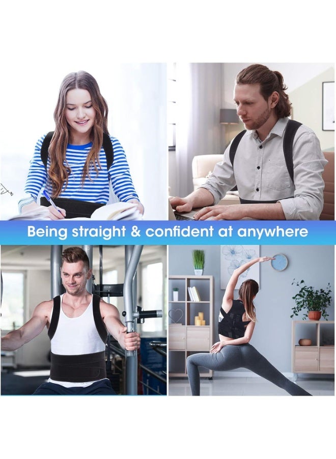 Back Brace Posture Corrector For Women Men, Upper Back Support Brace For Adults, Spine Back Straightener, Thoracic Back Brace, Adjustable Shoulder Back Support Straightener (black, XL) - Image 5