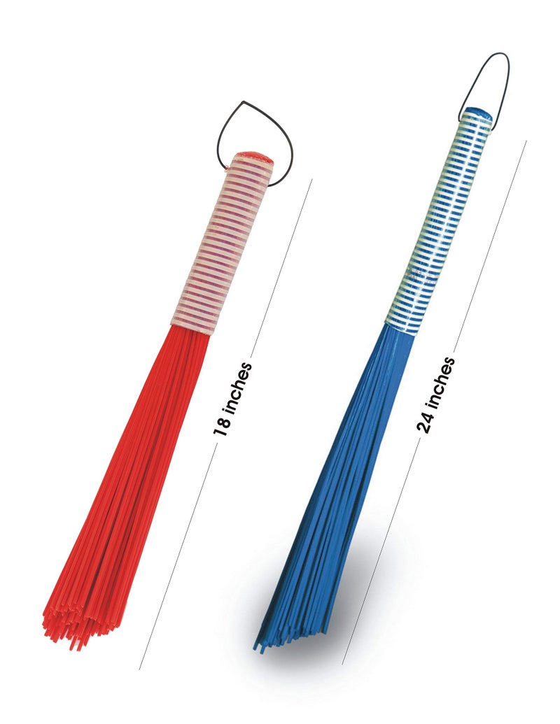 Vimal Combo Set of Kharata 24(Inch)+ Kharata 18(Inch) Wet Floor Cleaning Plastic Brooms | Ideal for Toilet/Wash/Kitchen/Home | High Performance Plastic Jhadu | 70+ Star Shaped Dirt Remover Sticks - Image 1