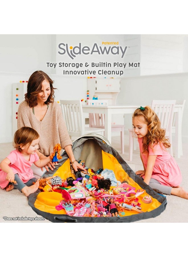 Creative QT SlideAway Toy Storage Organizer & Play Mat for Kids - Organizer Storage Bin - Kids Toy Box for Boys & Girls - Playroom Bin - Holders for Kid Rooms, Classrooms, Teachers - Navy Blue - Image 3