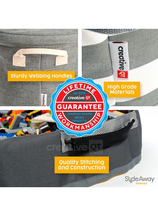 Creative QT SlideAway Toy Storage Organizer & Play Mat for Kids - Organizer Storage Bin - Kids Toy Box for Boys & Girls - Playroom Bin - Holders for Kid Rooms, Classrooms, Teachers - Navy Blue - Image 4