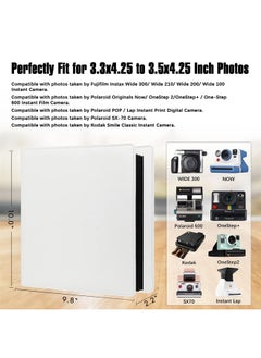 Veicevol 192 Pockets Photo Album for Fujifilm Instax Wide 300 Camera, Polaroid 600 i-Type Film Album, Extra Large Picture Albums for Polaroid Now OneStep2 OneStep+ Instant Camera, POP Lab Print Camera (White)  - Image 2