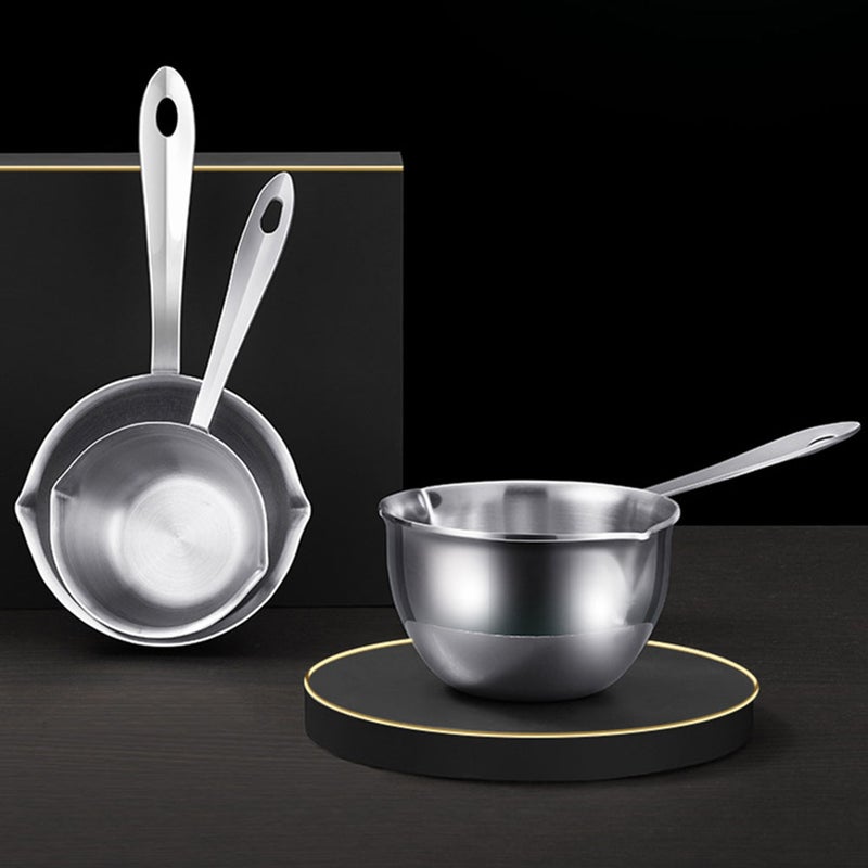 2pcs Stainless Steel Boiler Pot Butter Melting Bowl Kitchen Oil Heating Bowl - Image 2