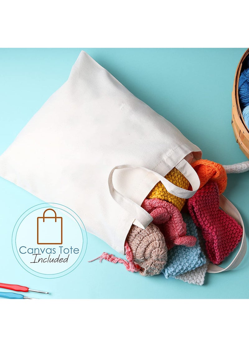 Arabest - 73 Piece Crochet Kit with Crochet Hooks Yarn Set, Premium Bundle, Yarn Balls Needles Accessories Kit Canvas Tote Bag, Lot More Starter Pack for Kids Adults Beginner Professionals - Image 1