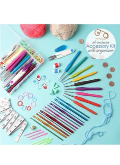 Arabest 73 Piece Crochet Kit with Crochet Hooks Yarn Set, Premium Bundle, Yarn Balls Needles Accessories Kit Canvas Tote Bag, Lot More Starter Pack for Kids Adults Beginner Professionals  - Image 4