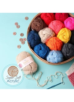 Arabest 73 Piece Crochet Kit with Crochet Hooks Yarn Set, Premium Bundle, Yarn Balls Needles Accessories Kit Canvas Tote Bag, Lot More Starter Pack for Kids Adults Beginner Professionals  - Image 2