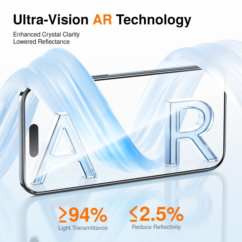 SMARTDEVIL 2 Pack Screen Protector for iPhone Air with AR Anti-Reflective Technology, 9H Hardness Military Grade Tempered Glass for iPhone 17 Air, Bubble Free and Auto Dust-Removal Box, Easy Install - Image 2