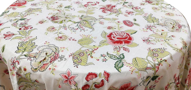RHF Premium Cotton Round Tablecloth Stylish Decorative Cover for Dining Tables Weddings Parties and Festive Celebrations Machine Washable Durable for Home Restaurant Banquet Table Cover90 - Image 2